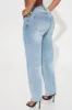Double Tap Crossover Ankle Straight Leg Jeans - Light Wash sold by Fashion Nova