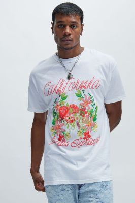 California Palm Springs Summer Club Short Sleeve Tee - White sold by Fashion Nova