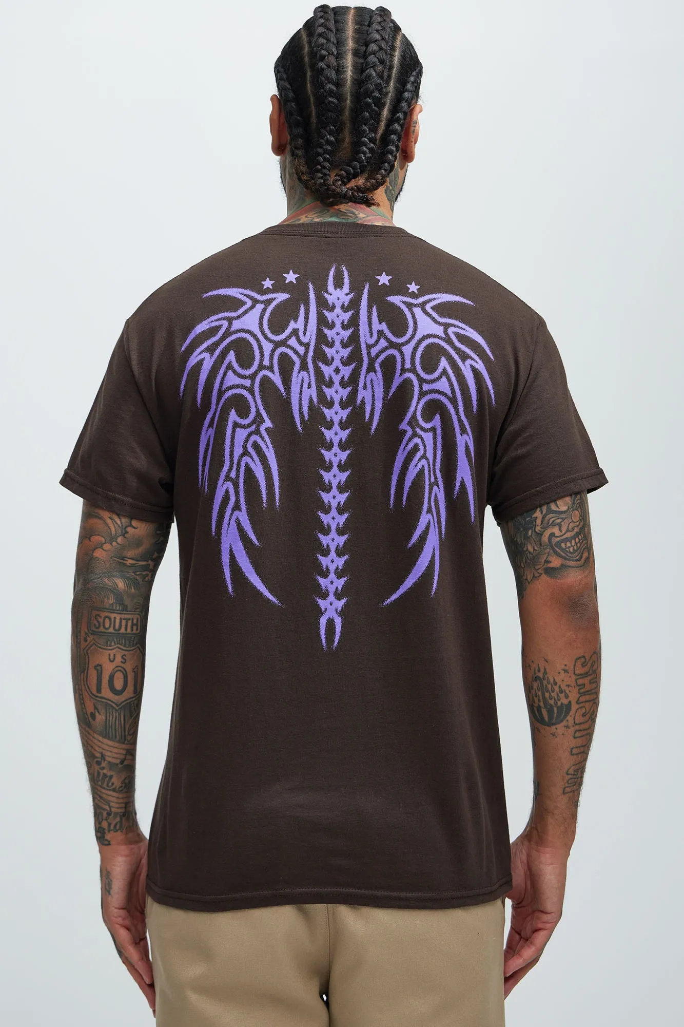 Tattoo Wings Short Sleeve Tee - Chocolate sold by Fashion Nova product image thumbnail 4