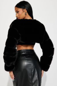 Emersyn Faux Fur Bolero - Black sold by Fashion Nova