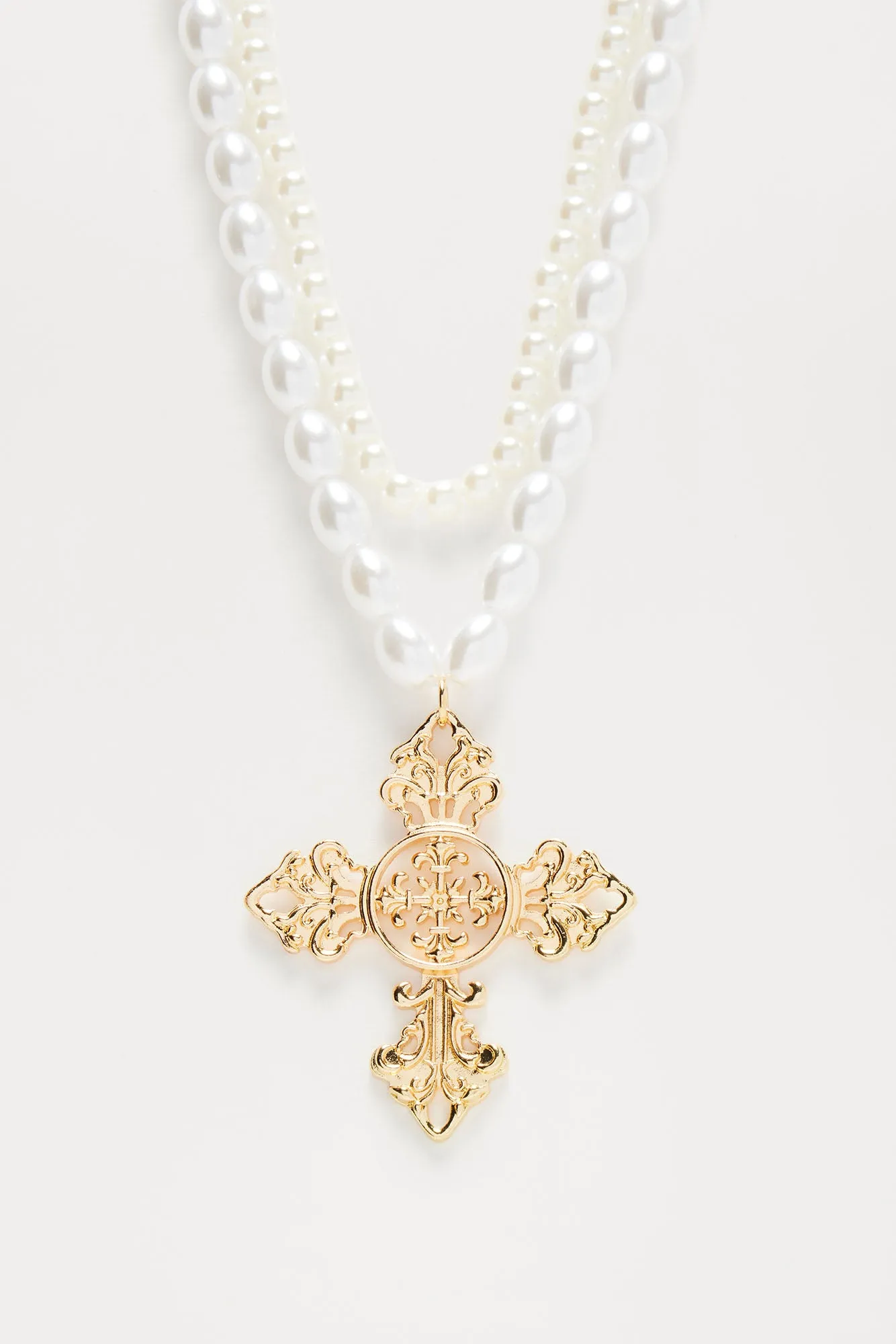 Venetian Goddess Layered Necklace - White/combo sold by Fashion Nova product image thumbnail 3