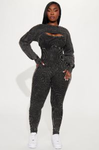 Not On My Watch Jumpsuit Set - Black sold by Fashion Nova