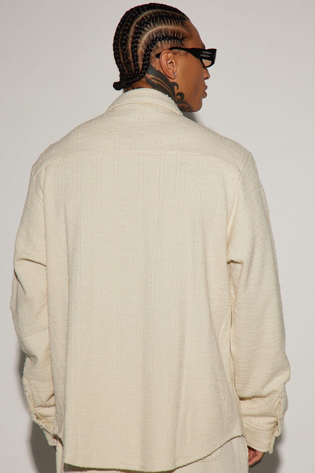 Jordan Textured Long Sleeve Button Up Shirt - Off White sold by Fashion Nova product image thumbnail 7