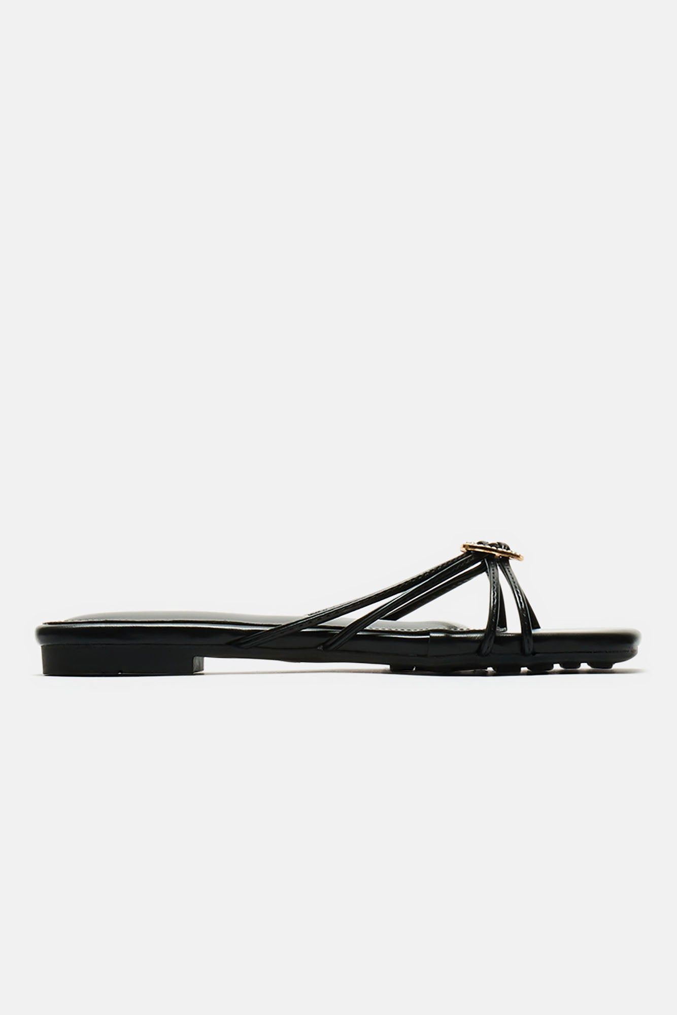 Total Sweetie Flat Sandals - Black sold by Fashion Nova product image thumbnail 4