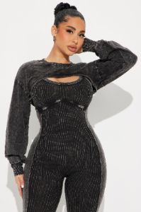 Not On My Watch Jumpsuit Set - Black sold by Fashion Nova