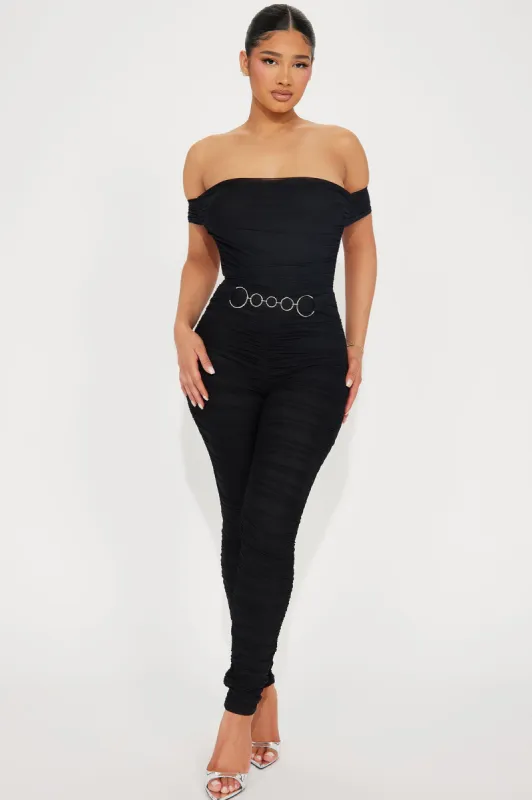 Don't Miss The Moment Jumpsuit - Black sold by Fashion Nova