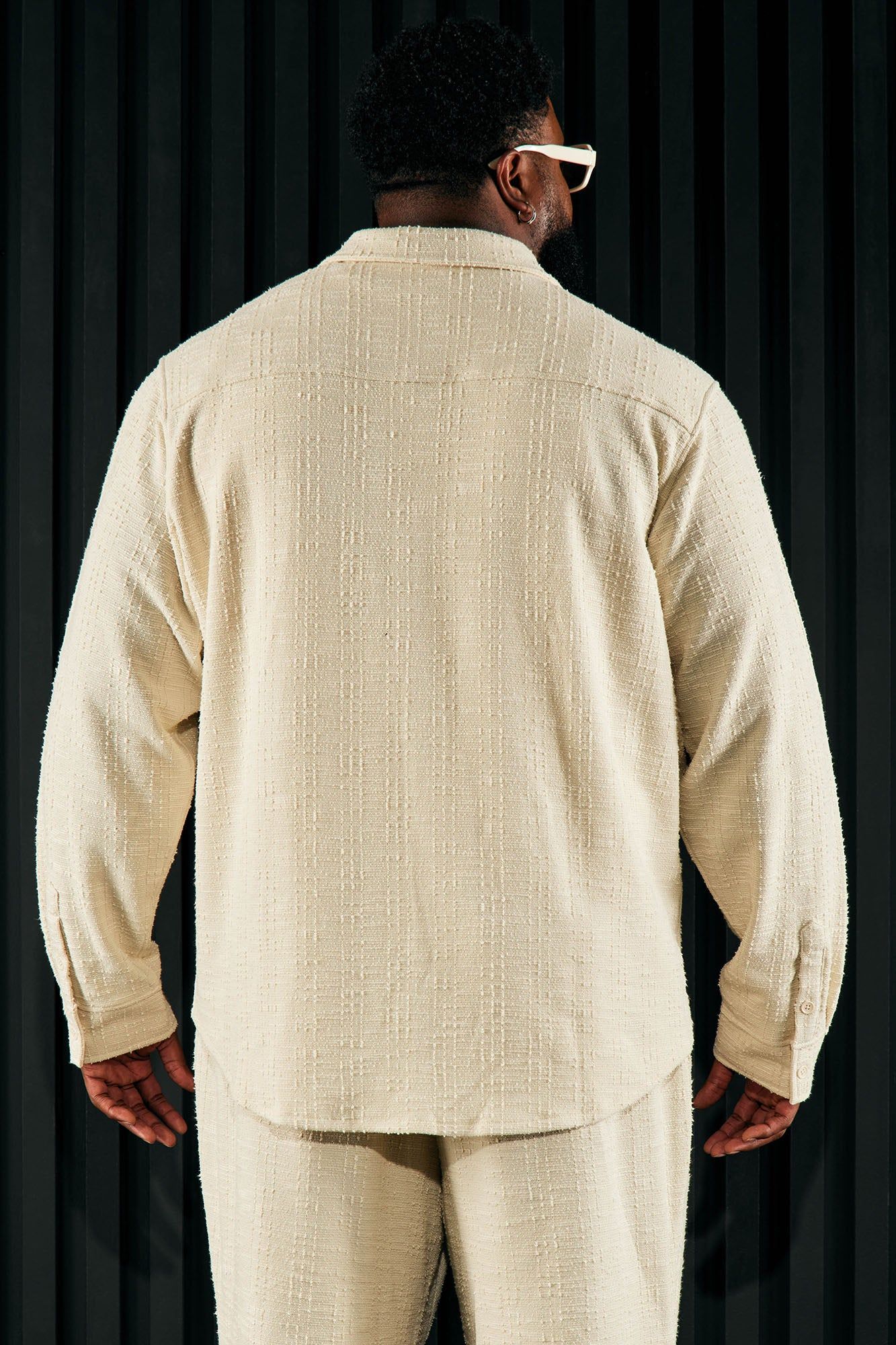 Jordan Textured Long Sleeve Button Up Shirt - Off White sold by Fashion Nova product image thumbnail 10