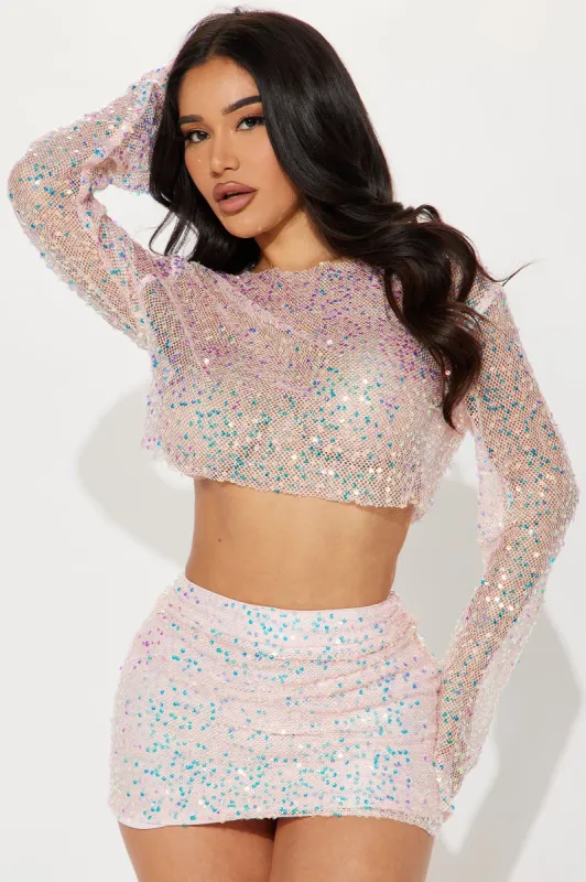 Sonoma Sequin Skirt Set - Pink sold by Fashion Nova