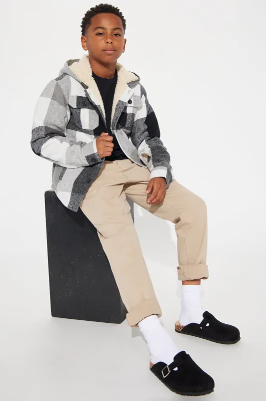 Mini Bless Up Flannel Jacket - Black/White sold by Fashion Nova