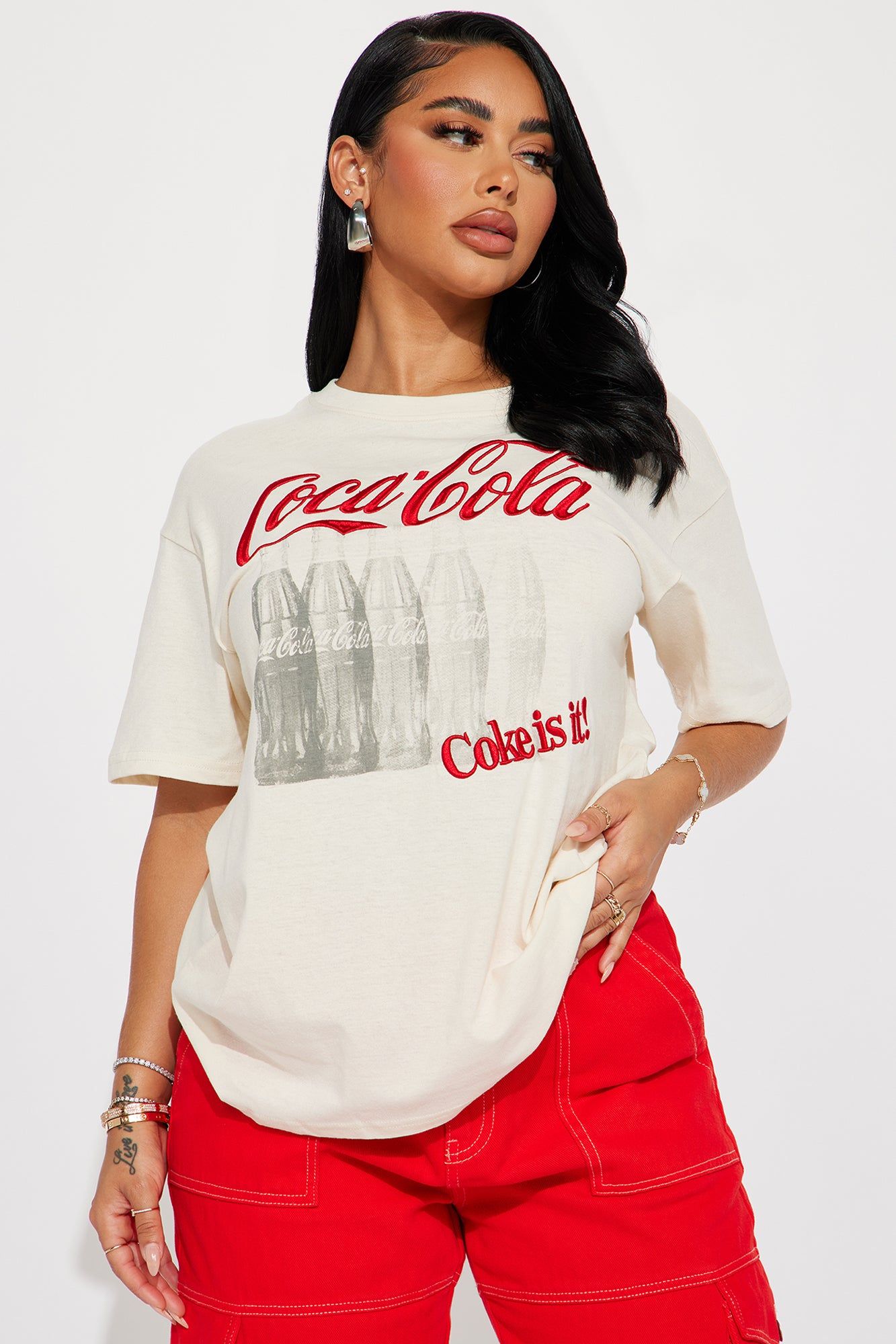 Coca-Cola Graphic T-Shirt - Sand sold by Fashion Nova