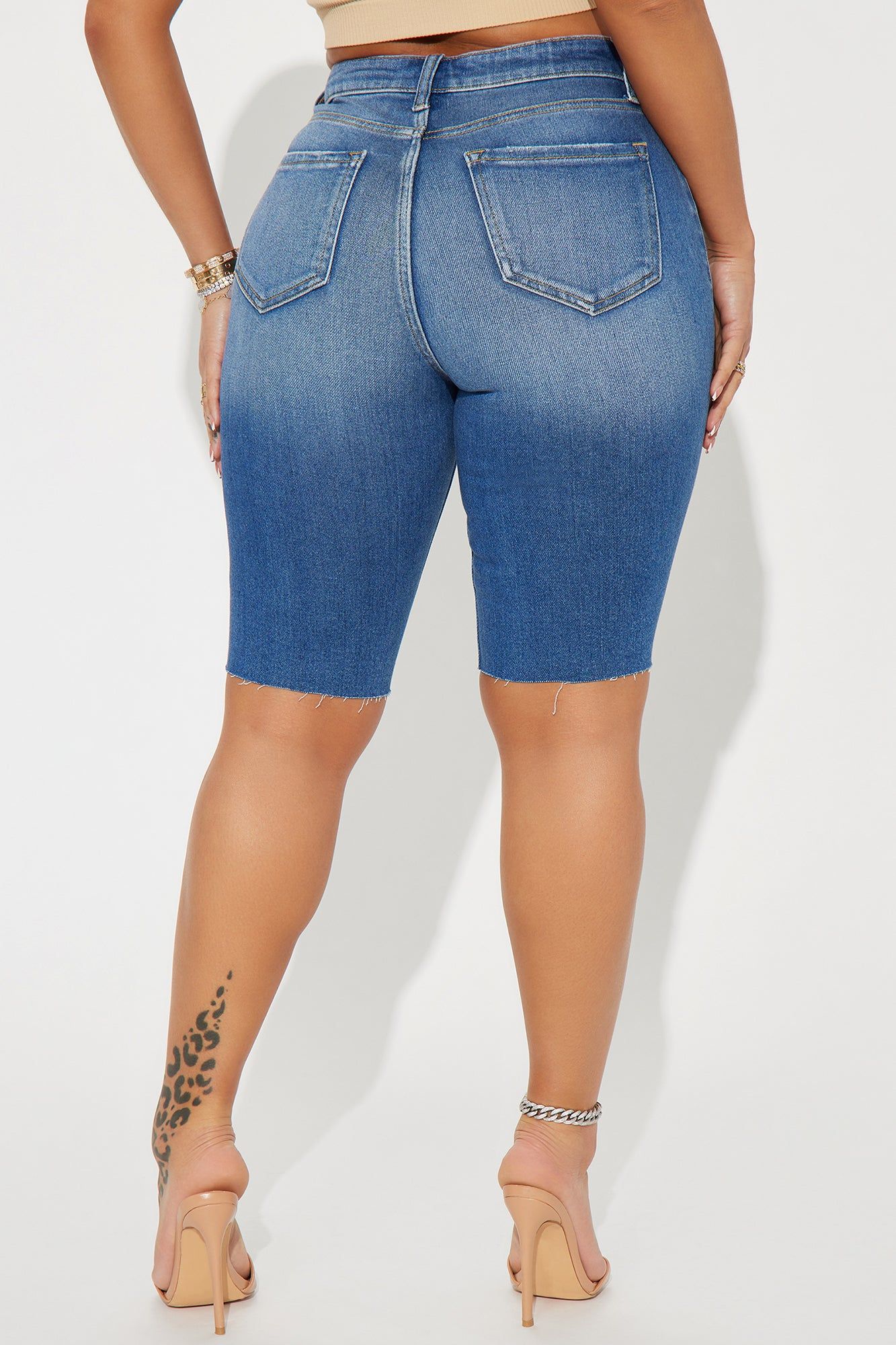 Maui Stretch Denim Bermuda Shorts - Medium Wash sold by Fashion Nova product image thumbnail 3
