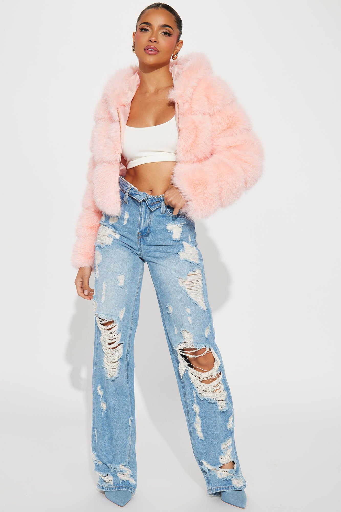 Eskimo Kisses Faux Fur Coat - Pink sold by Fashion Nova product image thumbnail 2