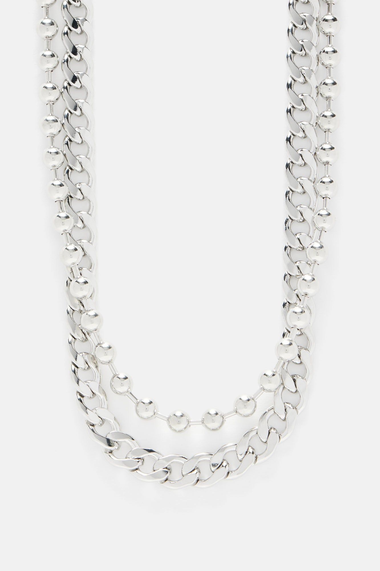 Fully Focused 2 Piece Chain Necklace - Silver sold by Fashion Nova product image thumbnail 3