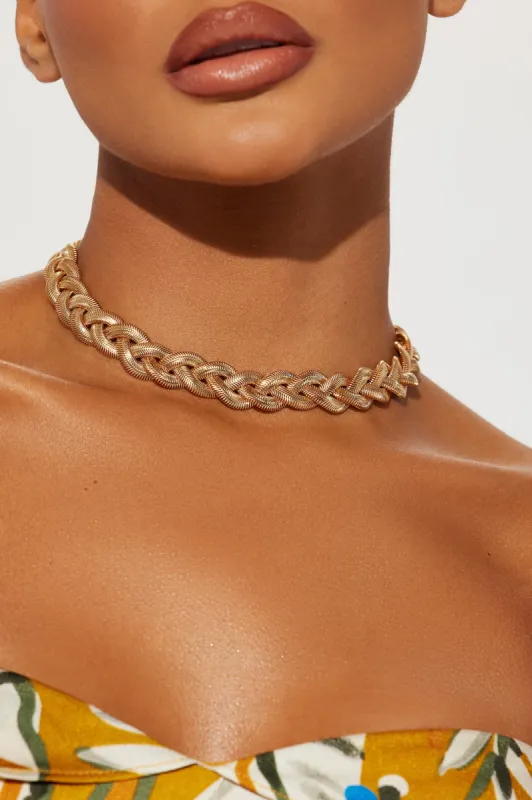 Elene Braided Necklace - Gold sold by Fashion Nova