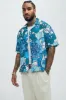 Jerry Floral Shirt - Blue/combo sold by Fashion Nova