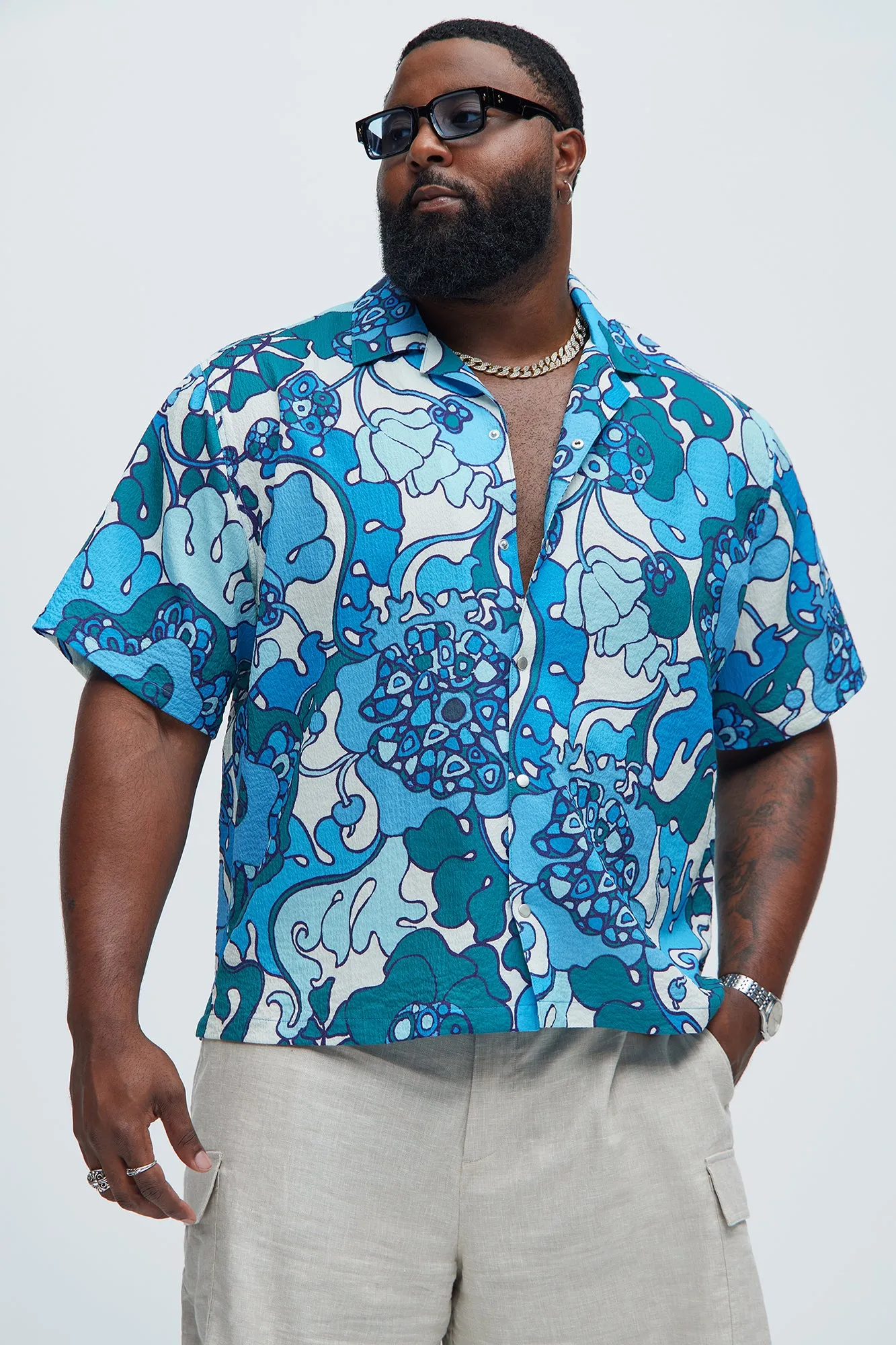 Jerry Floral Shirt - Blue/combo sold by Fashion Nova product image thumbnail 4