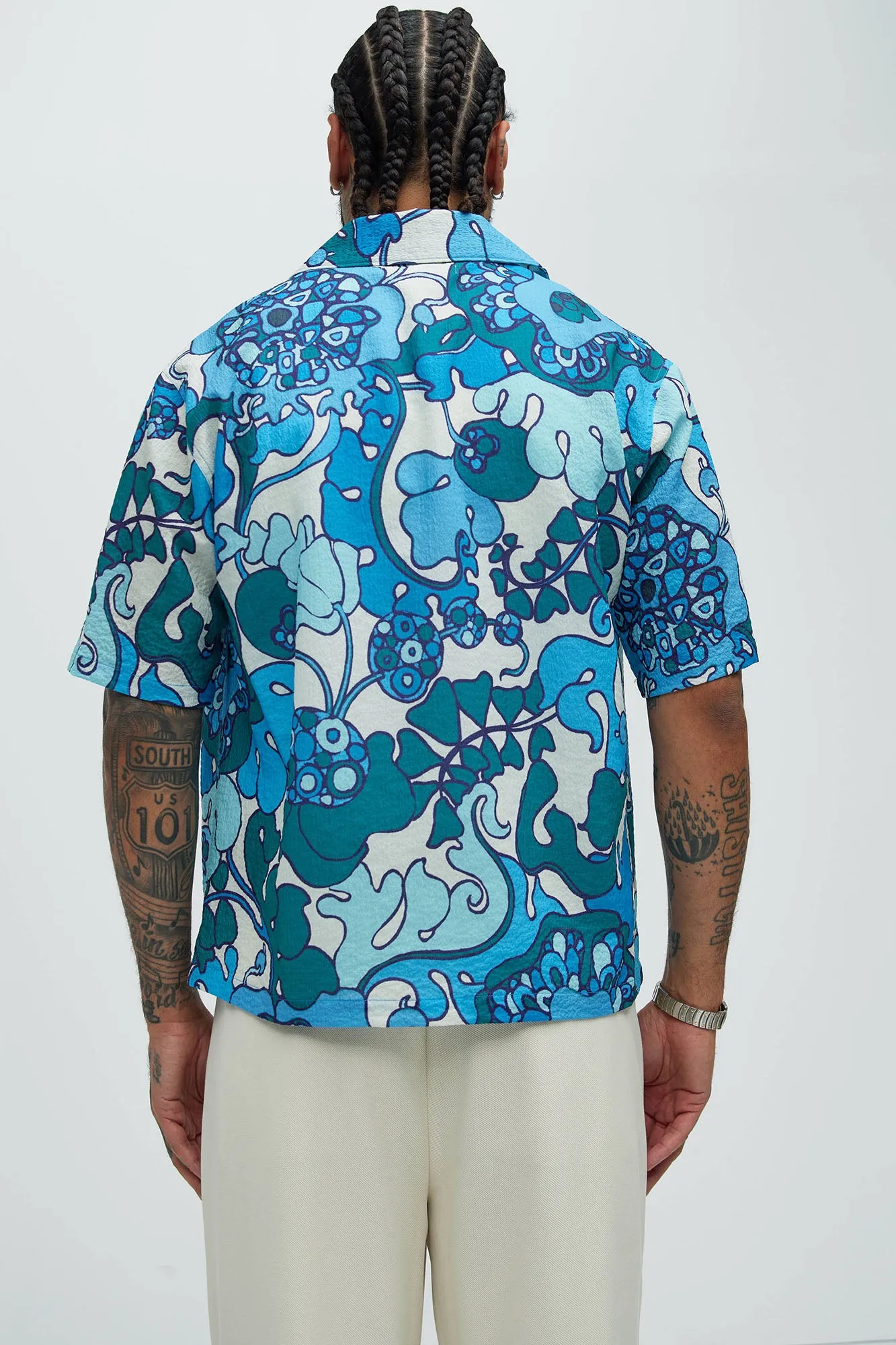 Jerry Floral Shirt - Blue/combo sold by Fashion Nova product image thumbnail 3