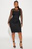 Olivia Fishnet Midi Dress - Black sold by Fashion Nova