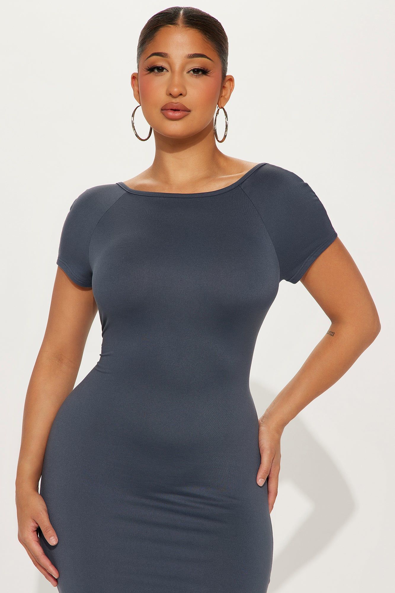Anna Backless Maxi Dress - Charcoal sold by Fashion Nova product image thumbnail 2