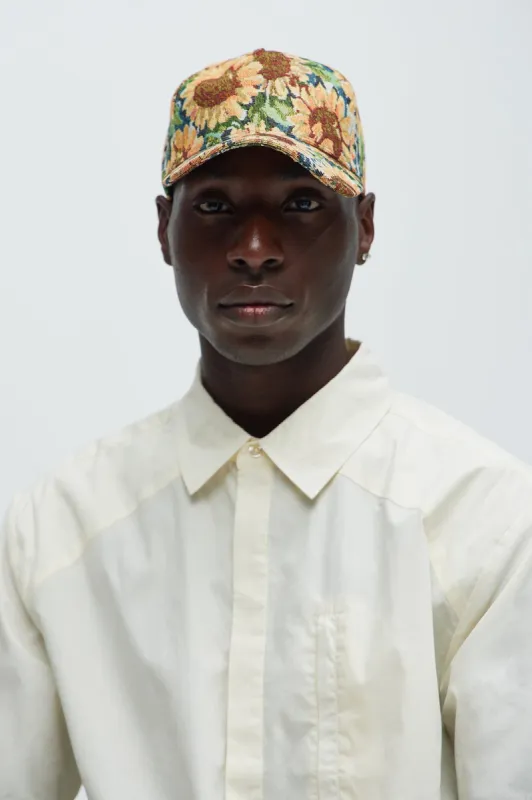 Sunflower Tapestry Snapback Hat - Green/combo sold by Fashion Nova