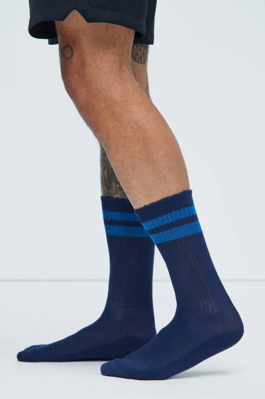 Jagged Edges Sock - Navy sold by Fashion Nova