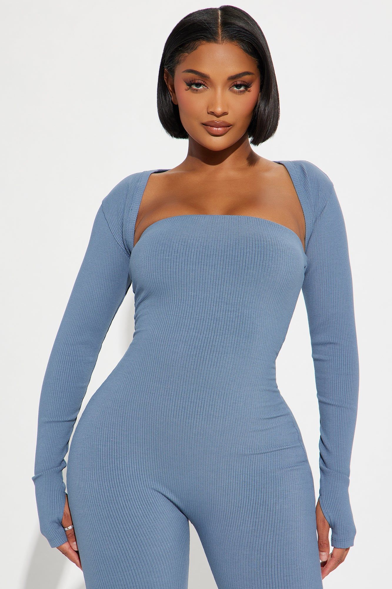 Jeanette Snatched Jumpsuit Set - Charcoal sold by Fashion Nova product image thumbnail 2