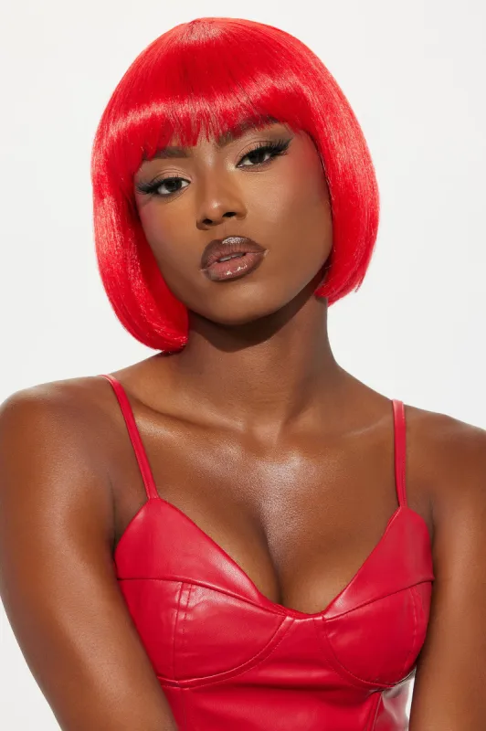 Sassy Babe Bob Costume Wig - Red sold by Fashion Nova