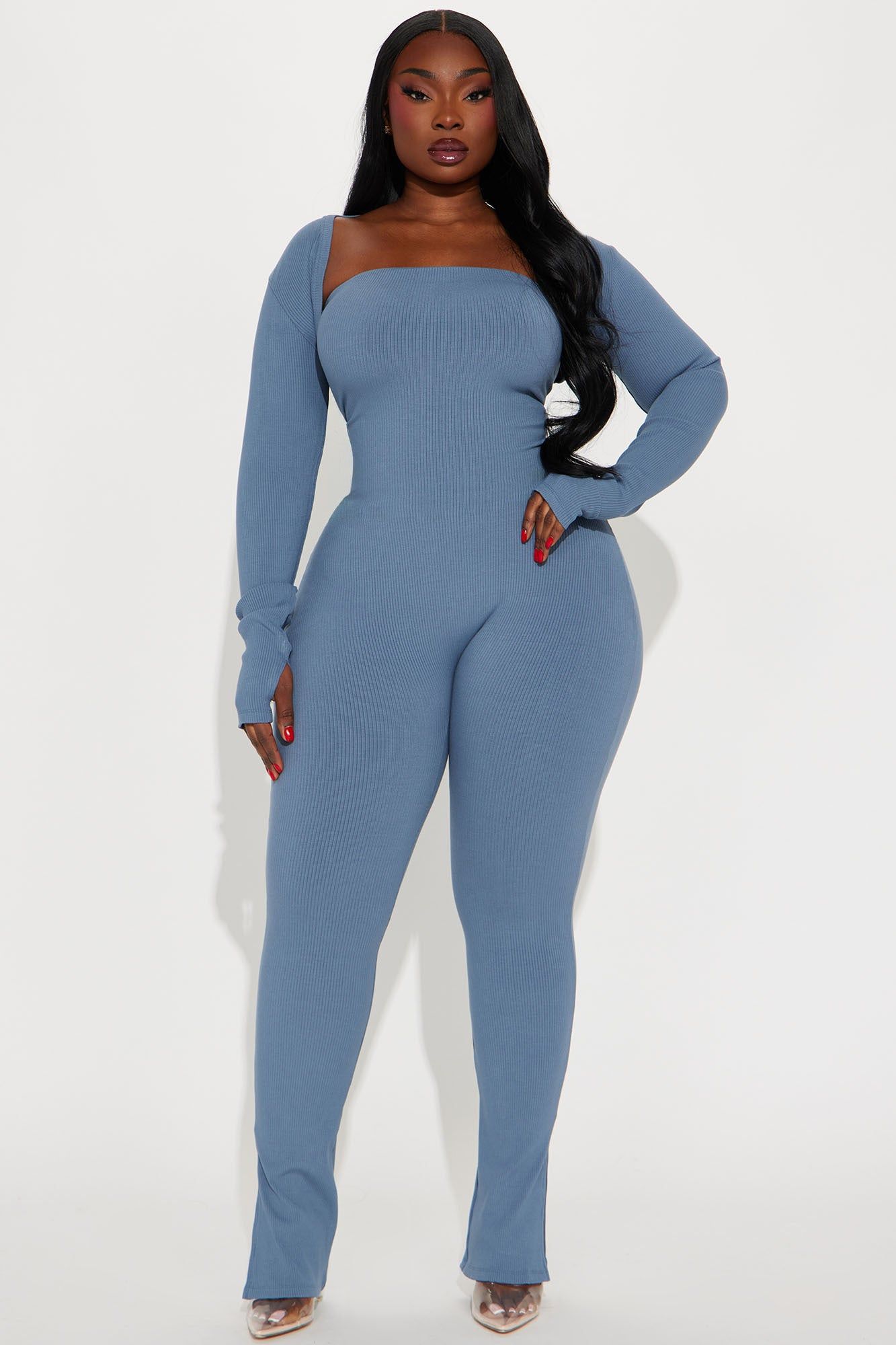 Jeanette Snatched Jumpsuit Set - Charcoal sold by Fashion Nova product image thumbnail 4