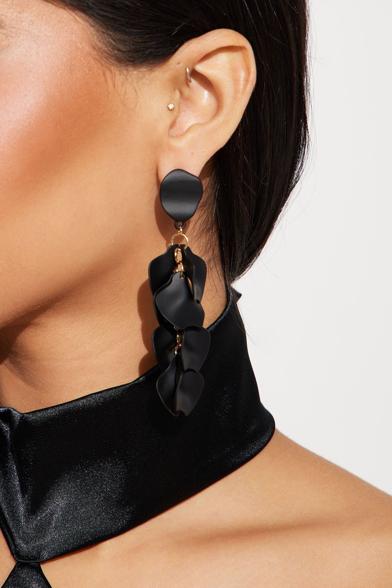 Rosetta Earrings - Black sold by Fashion Nova
