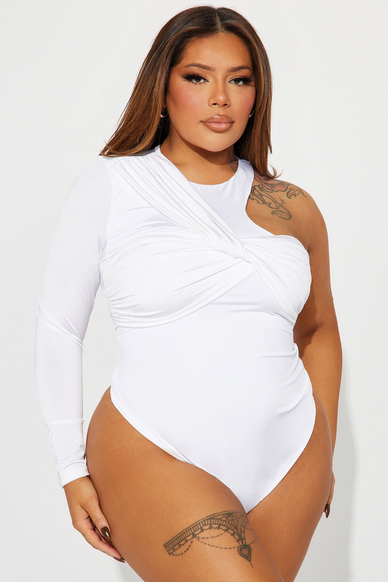 Milana One Shoulder Bodysuit - Ivory sold by Fashion Nova product image thumbnail 5
