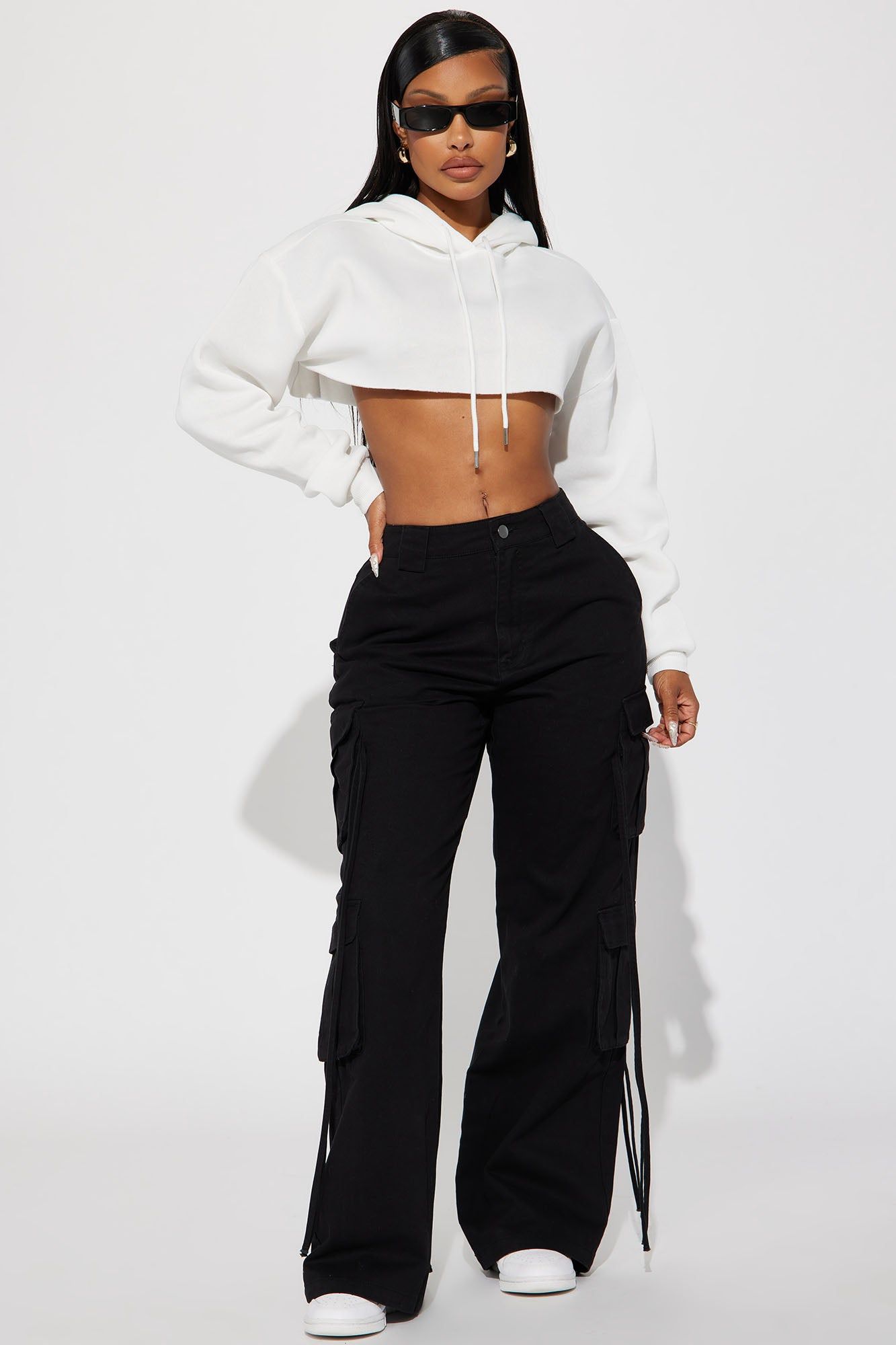 Lilian Cropped Lounge Hoodie - White sold by Fashion Nova product image thumbnail 2