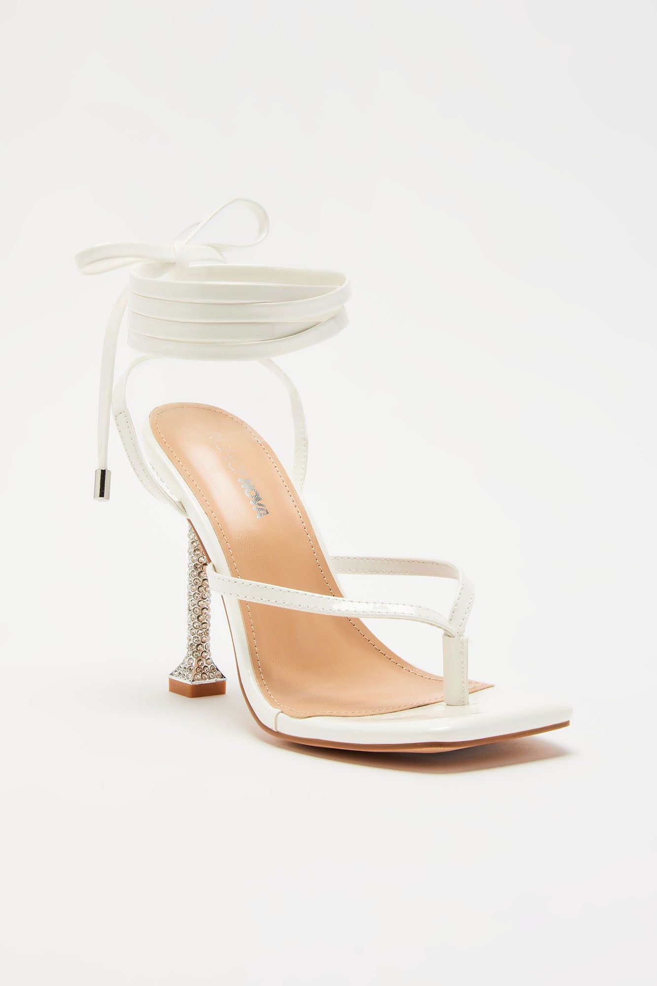 Analise Wrap Up Heeled Sandals - White sold by Fashion Nova product image thumbnail 2
