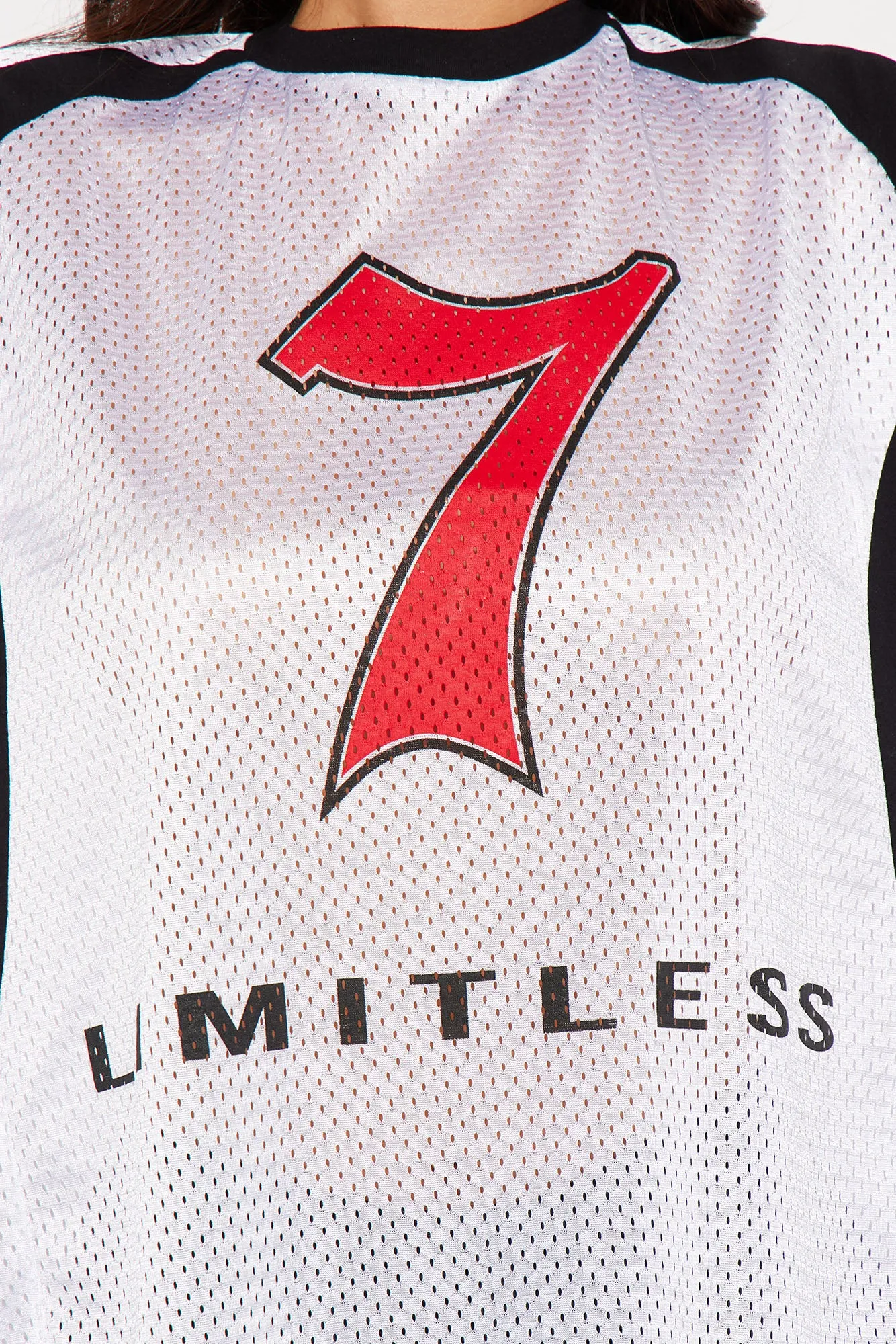 Sporty 7 Oversized Jersey - White/Black sold by Fashion Nova product image thumbnail 3