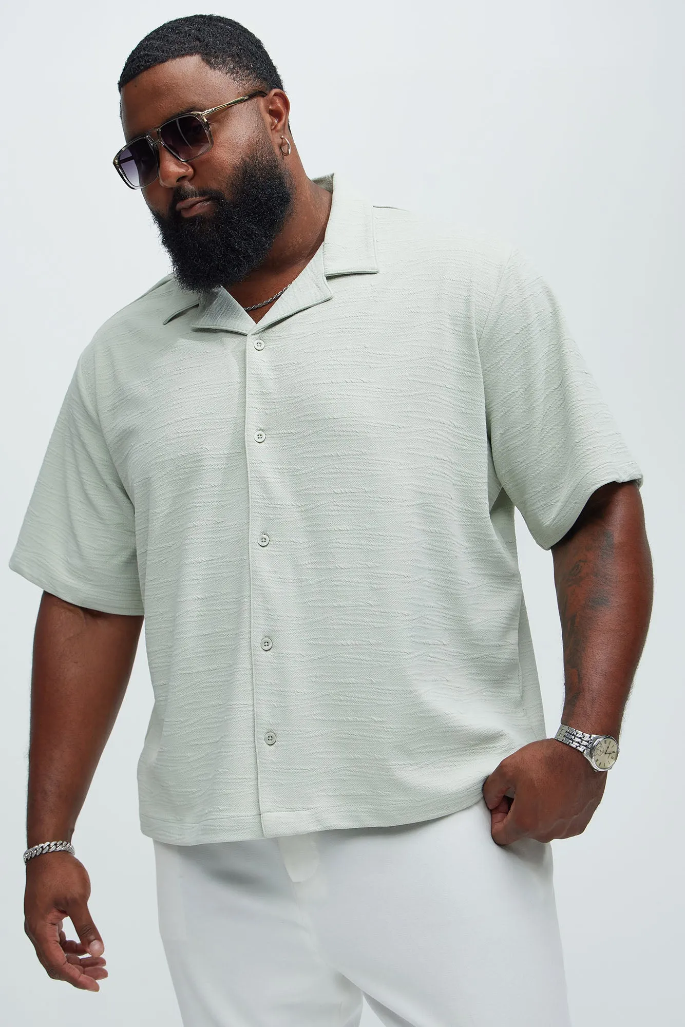 Reid Textured Shirt - Sage sold by Fashion Nova product image thumbnail 5