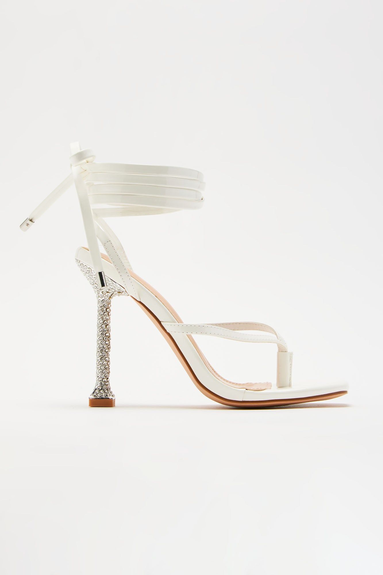 Analise Wrap Up Heeled Sandals - White sold by Fashion Nova product image thumbnail 5