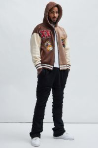 XX Varsity Zip Up Hoodie - Brown sold by Fashion Nova