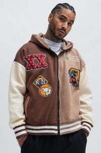 XX Varsity Zip Up Hoodie - Brown sold by Fashion Nova