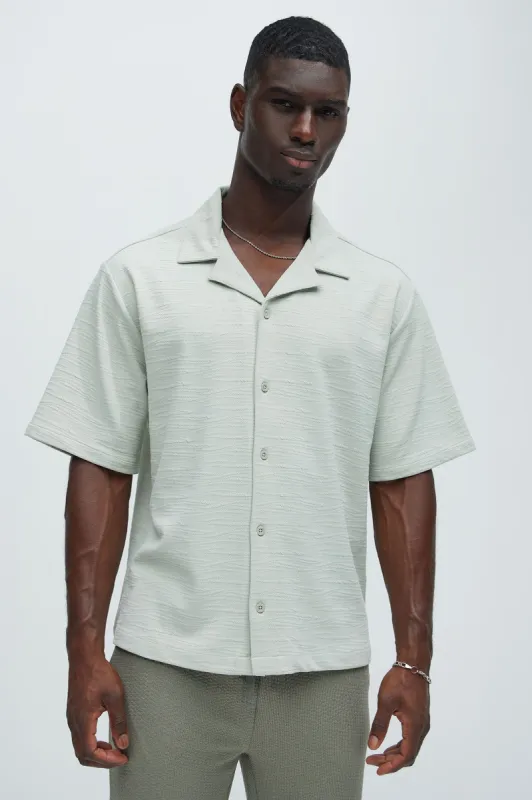 Reid Textured Shirt - Sage sold by Fashion Nova