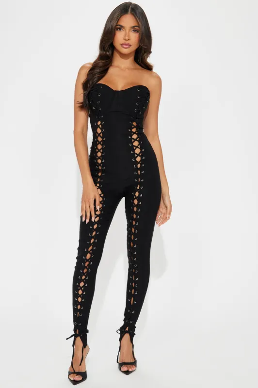 Simple Enough Jumpsuit - Black sold by Fashion Nova