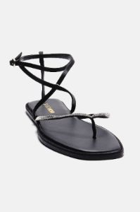 Feeling Focused Flat Sandals - Black sold by Fashion Nova