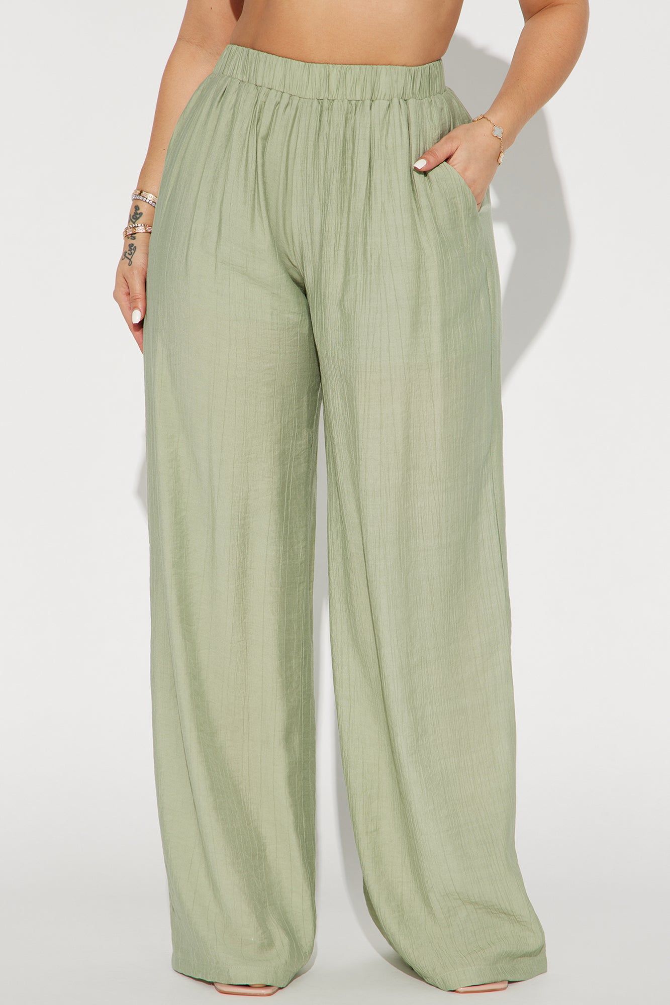 On Tropic Time Wide Leg Pant - Sage sold by Fashion Nova product image thumbnail 2