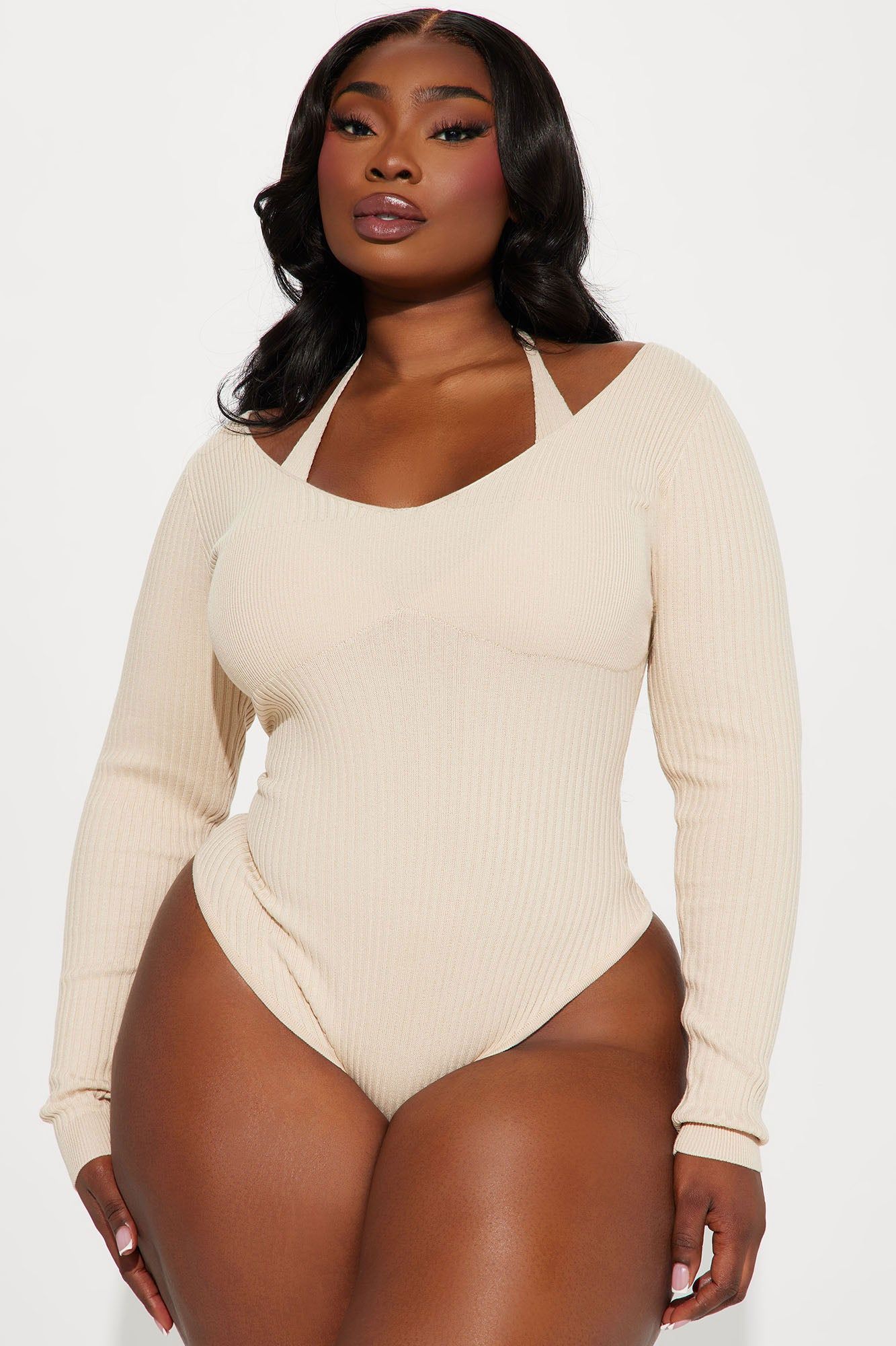 Corinna Ribbed Bodysuit - Cream sold by Fashion Nova product image thumbnail 5