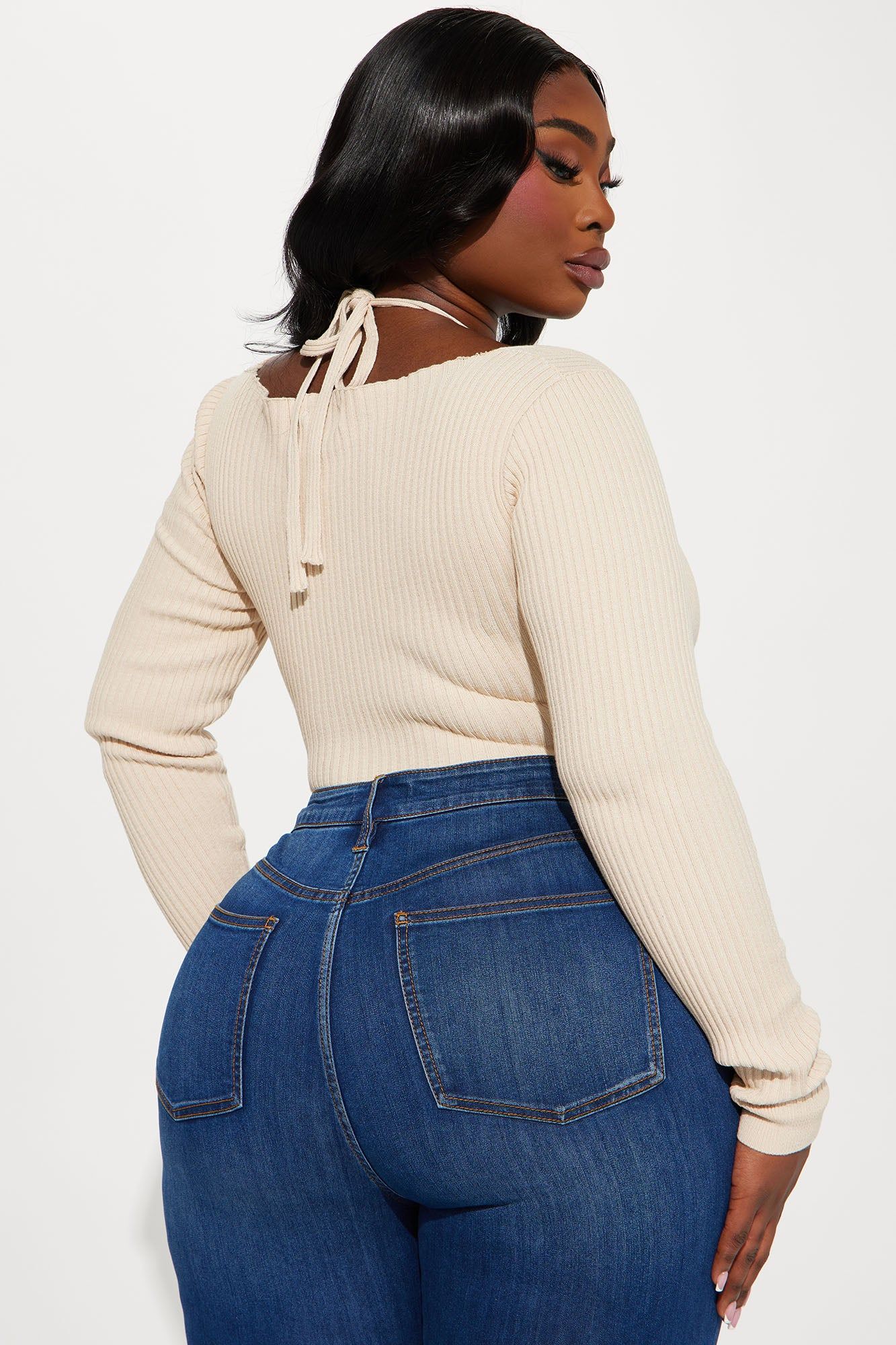 Corinna Ribbed Bodysuit - Cream sold by Fashion Nova product image thumbnail 8