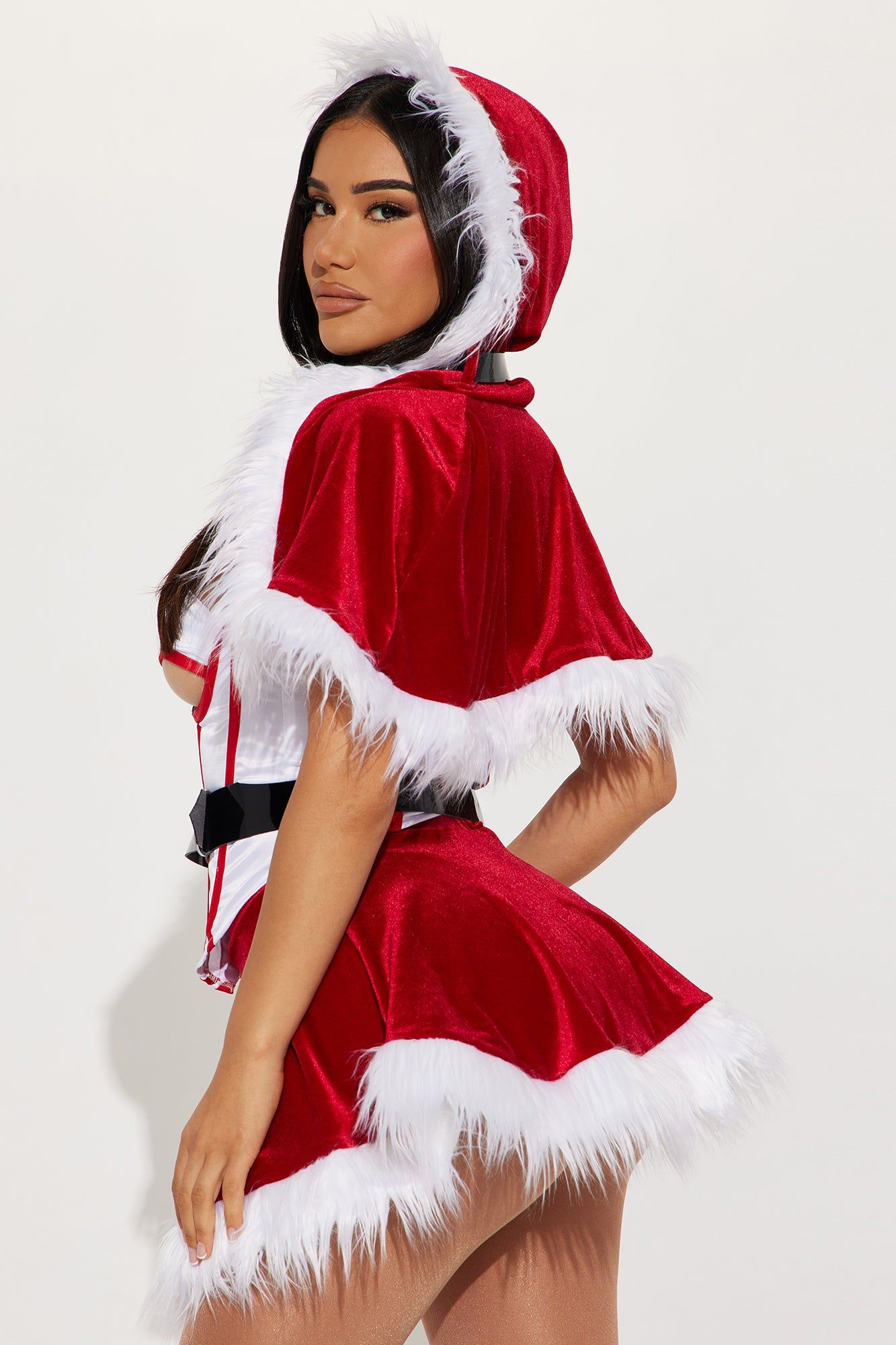 Santa's Mistress 4 Piece Costume Set - Red/White sold by Fashion Nova product image thumbnail 4