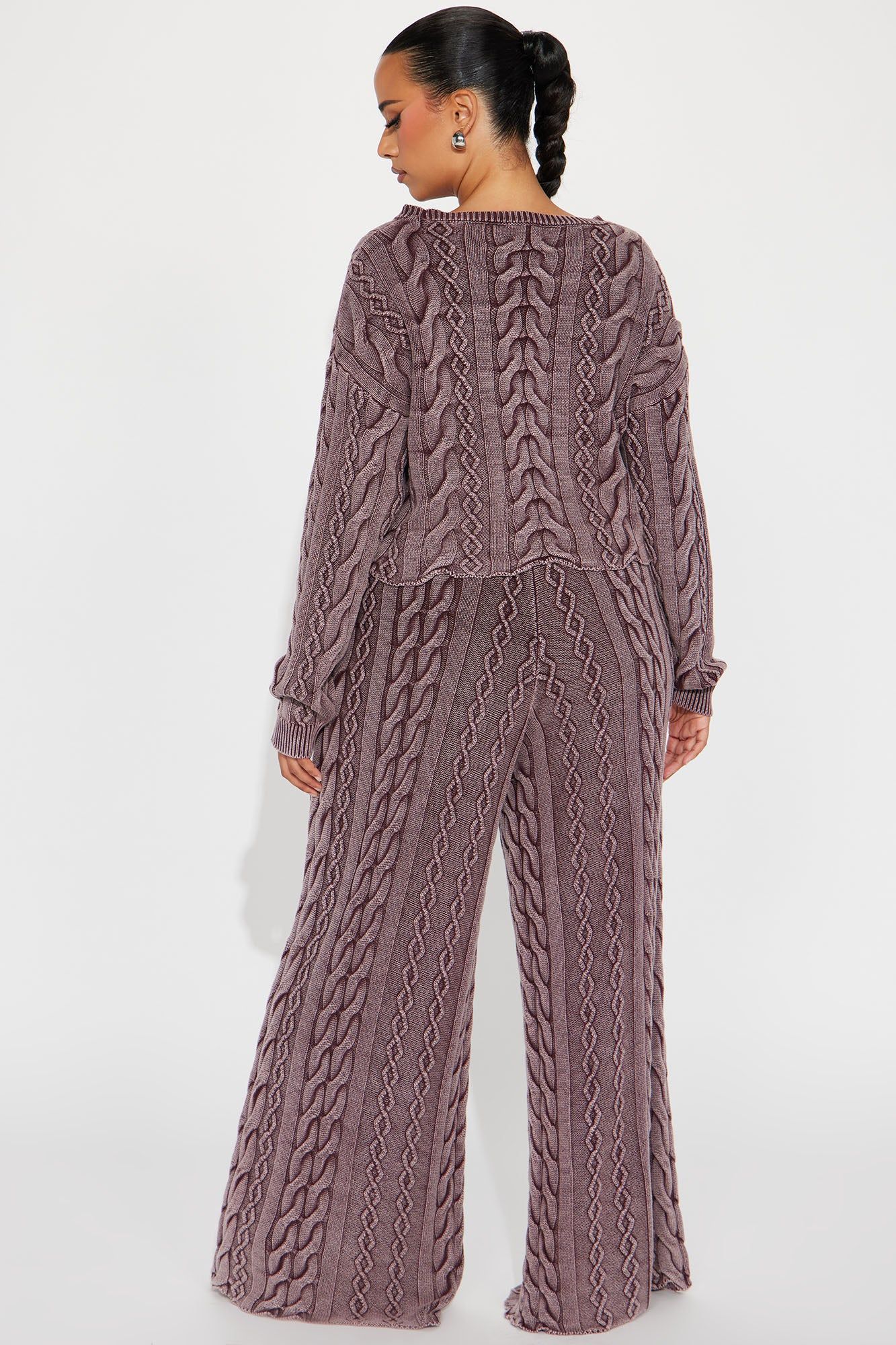 Ineza Mineral Wash Sweater Pant Set - Burgundy sold by Fashion Nova product image thumbnail 6