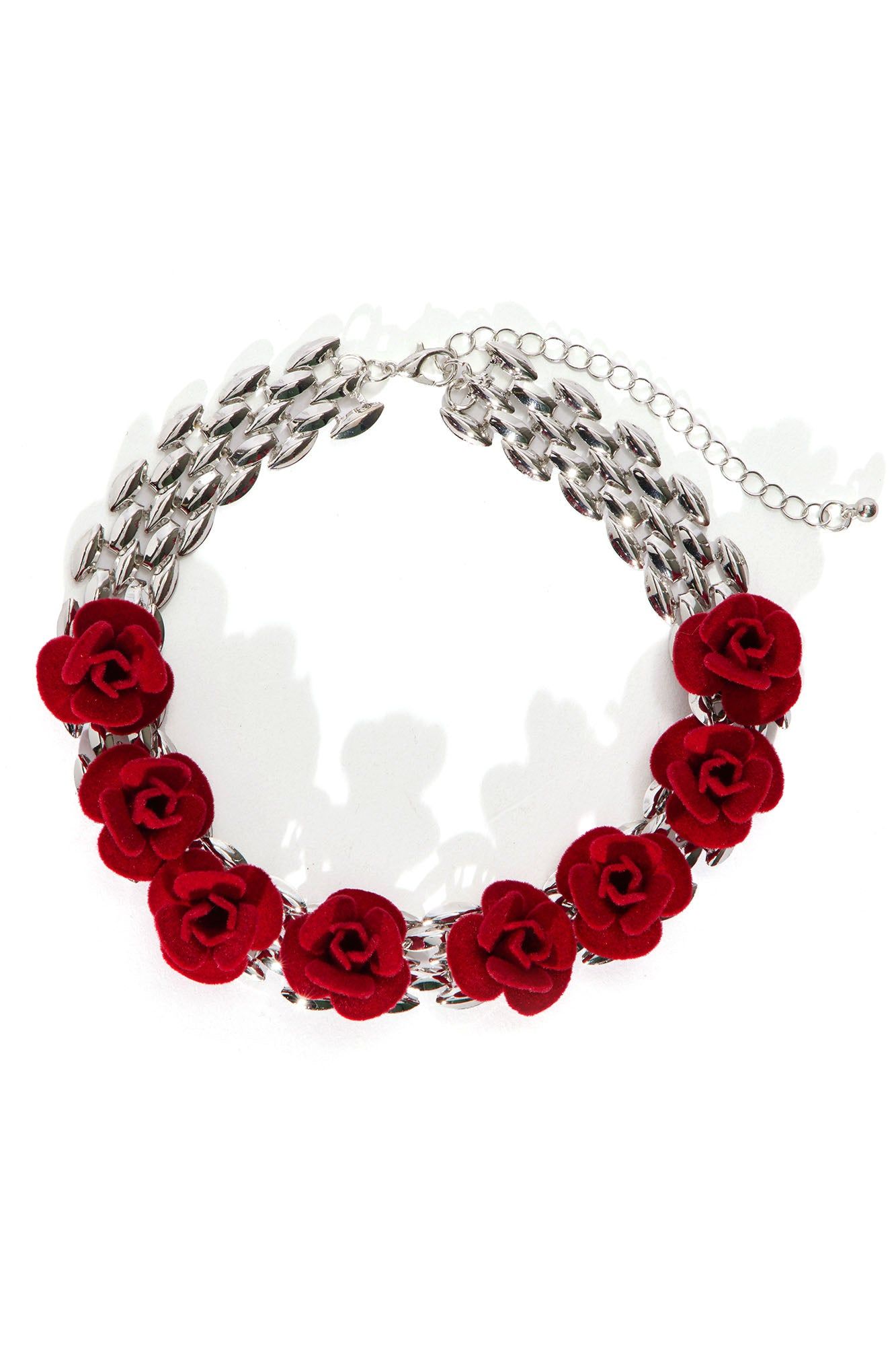 True Romance Choker - Silver/Red sold by Fashion Nova