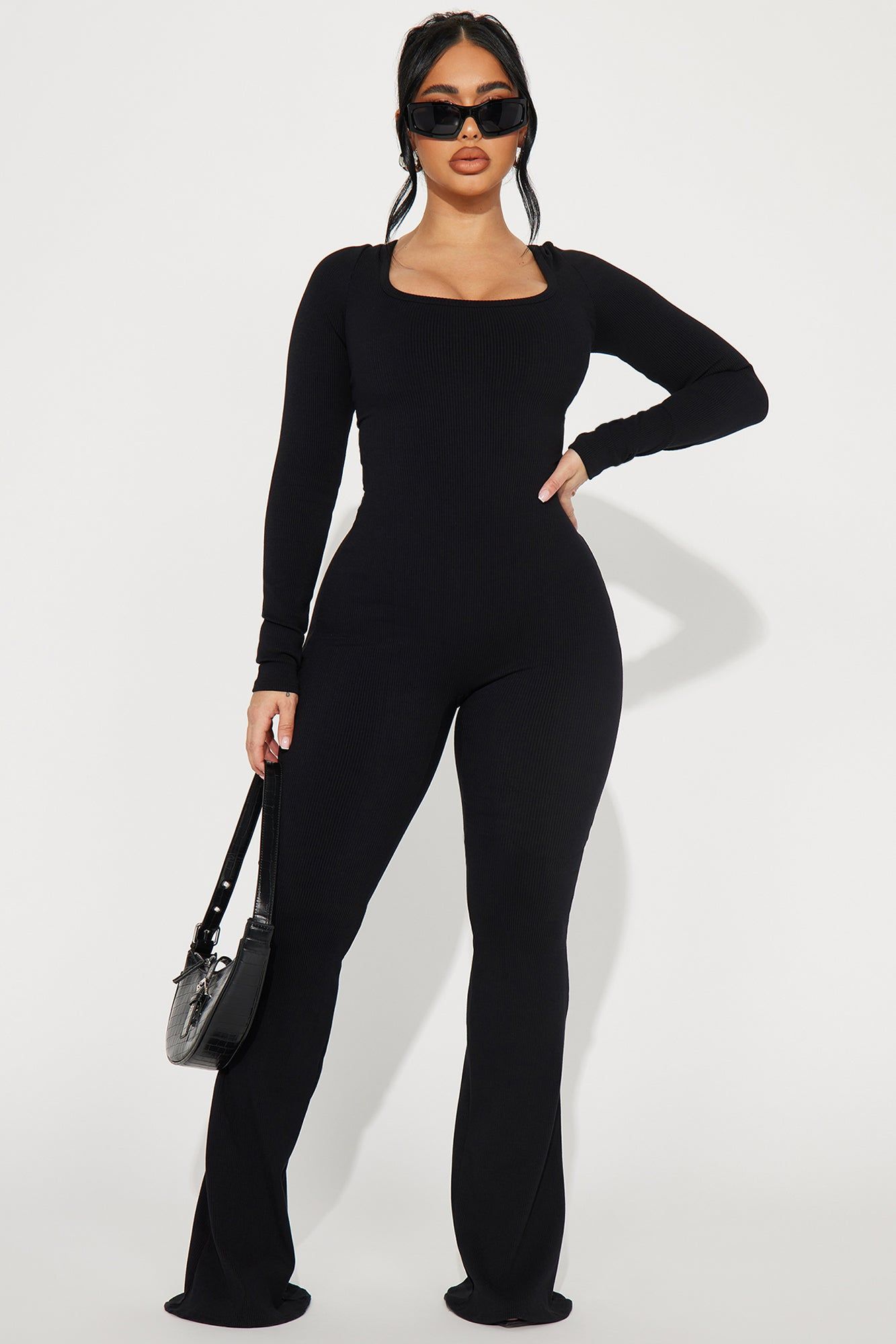 Audrey Snatched Jumpsuit - Black sold by Fashion Nova