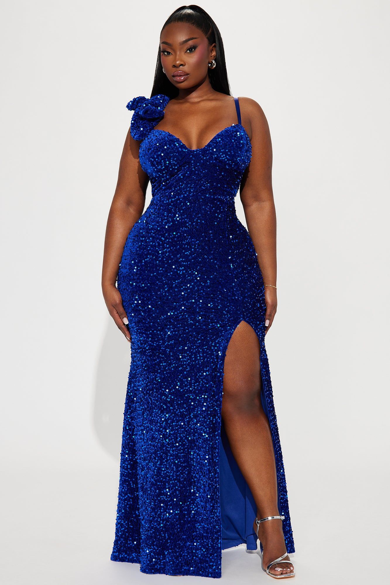Jennifer Velvet Sequin Gown - Royal sold by Fashion Nova product image thumbnail 5