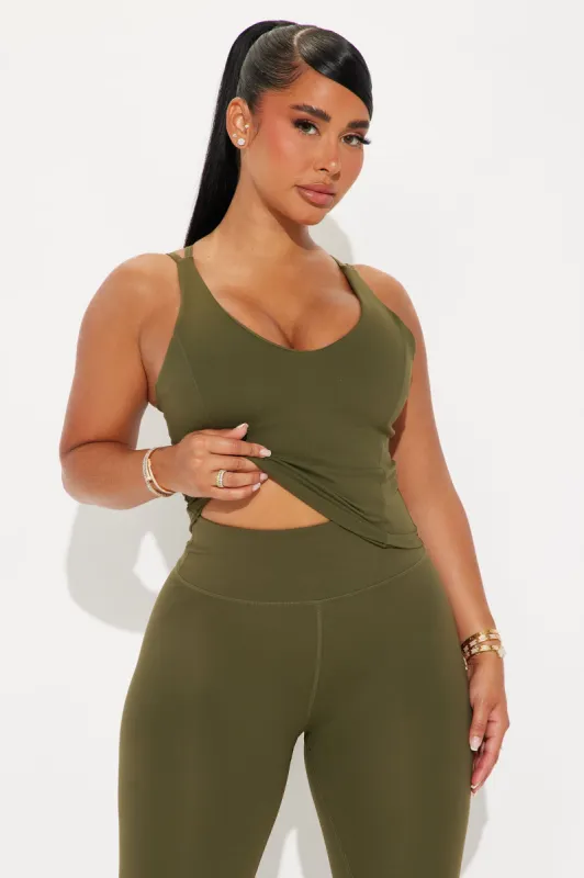 Peak Seeker Super Soft Active Top - Olive sold by Fashion Nova