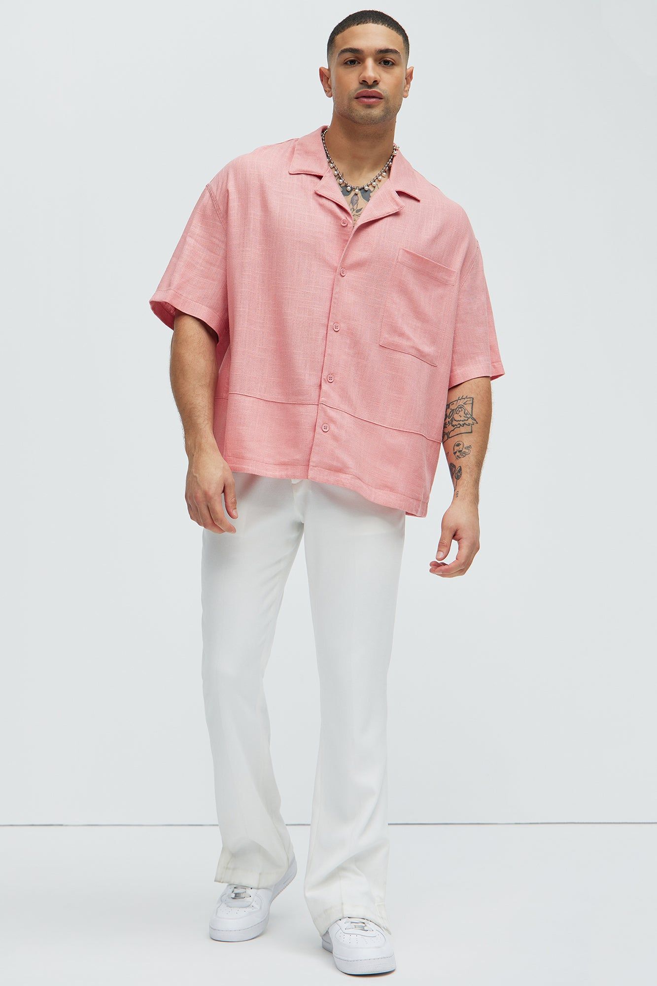 Silas Linen Shirt - Mauve sold by Fashion Nova product image thumbnail 3